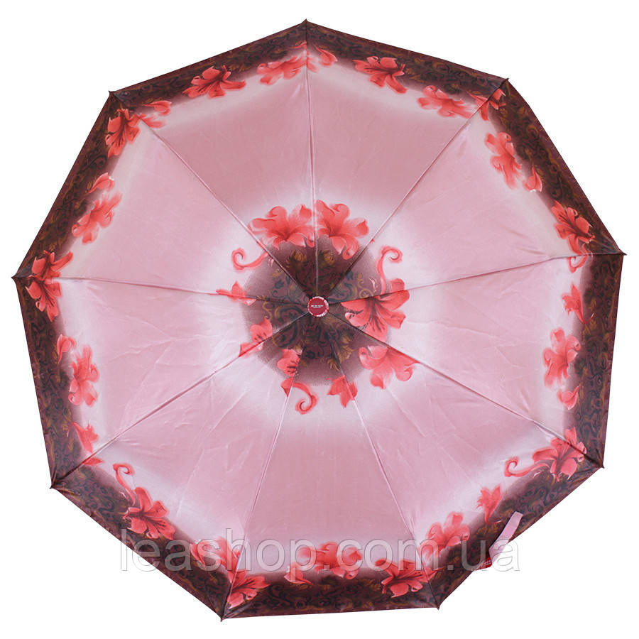 Рожевий зонт складаний автомат, фото 1