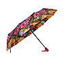 Зонт складной Чорний автомат з квітами, фото 2