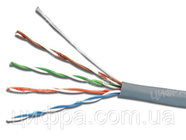 Кабель ЗЗЦМ UTP Cu 4x2x24 AWG (0.51) внутрішній, фото 1