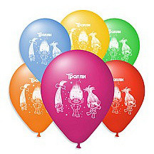 Повітряні кулі "Троллі" 10" (25 см) Пастель Асорті 1 бік В упак: 100 шт.