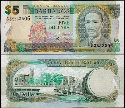 Барбадос / Barbados 5 Dollars 2012 Pick 67c UNC