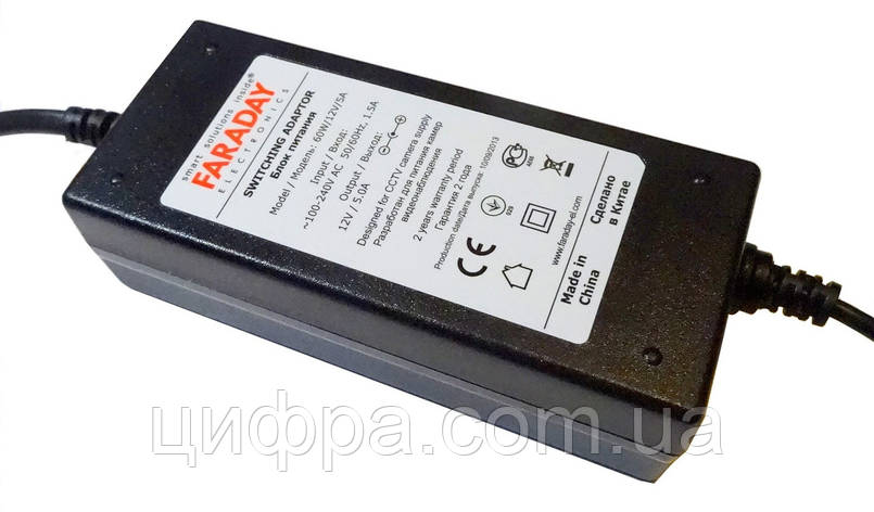 Блок живлення Faraday 60W/12V/5A, фото 1