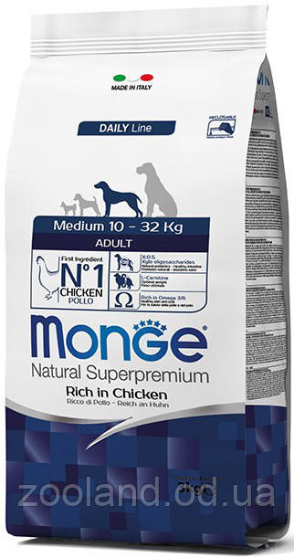 70006149 Monge Medium Adult з куркою, 15 кг