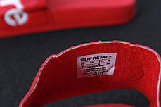 Supreme Slippers Red, чоловічі капці баленсіага. ТОП Репліка ААА класу., фото 3