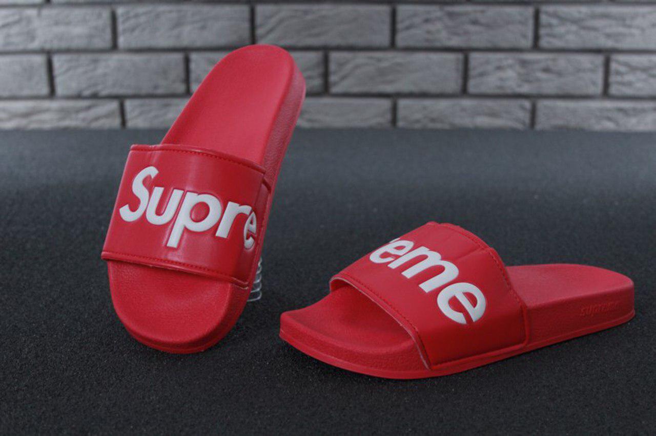 Supreme Slippers Red, чоловічі капці баленсіага. ТОП Репліка ААА класу.