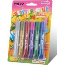 Клей Pasco з блискітками 6 к 10 мл F-019-04 (24/144) Д, фото 1