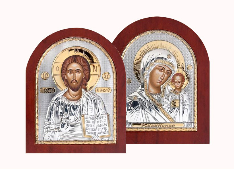 Вінчаста пара-ікон Спасіт і Бородіиця ЕК2 — (85 х 100), фото 1