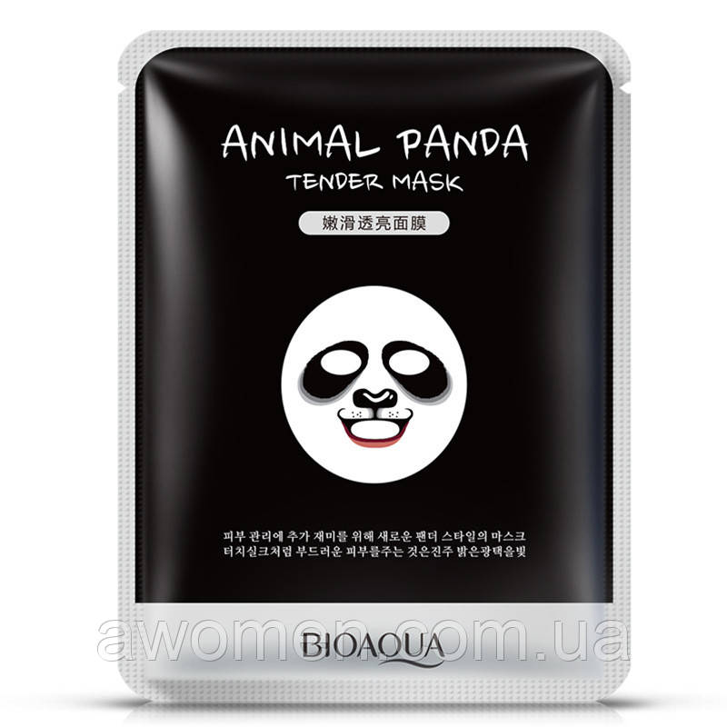 Пом'якшувальна тканинна маска для обличчя з принтом Панда BIOAQUA Animal Panda Supple Mask