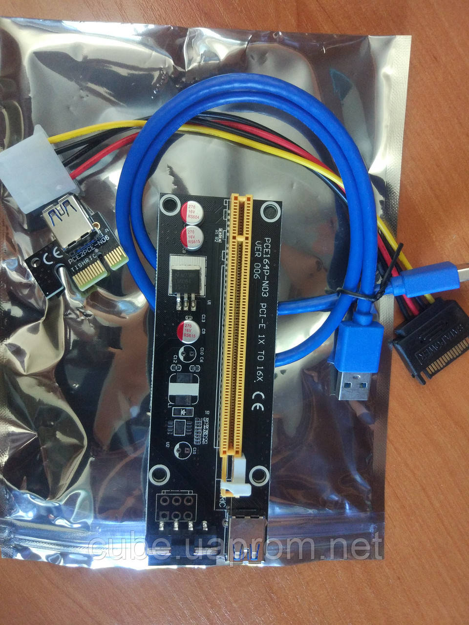 Райзер ver. 006 Riser ver. 006 4pin Molex Sata USB 3.0 60см
