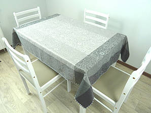 Скатертина сіра водовідштовхувальна, 140x180 прямокутна, кухонна з тефлоновим просоченням, "SAFIR"
