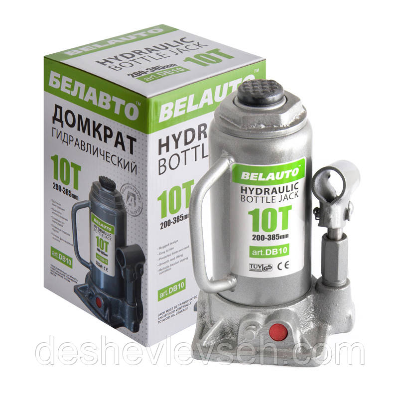 Домкрат гідравлічний 10т БЕЛАВТО, 200-385мм (DB10), (БелАвто)