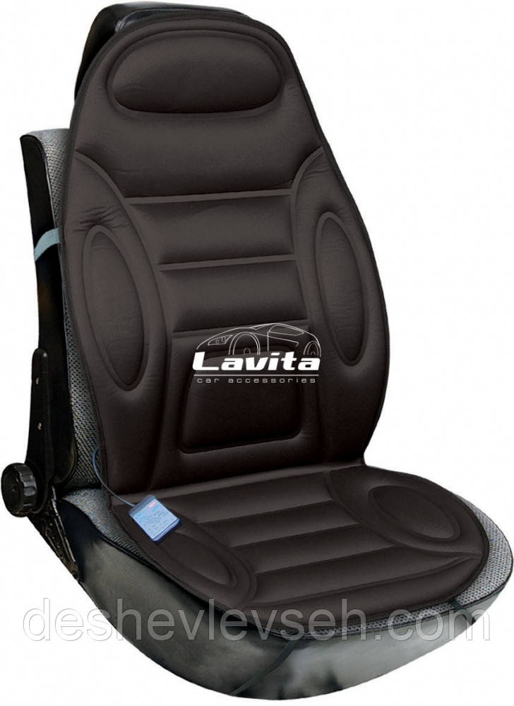 Накидка на сидіння з підігрівом LAVITA з підголовником (LA 140402BK), (LAVITA)