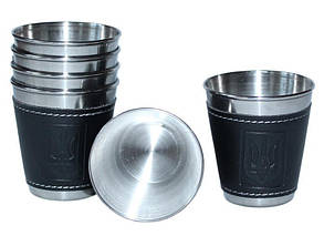 Набір дорожніх сталевих стопок 6 шт, GA Династія, 50 мл у чохлі, 10141