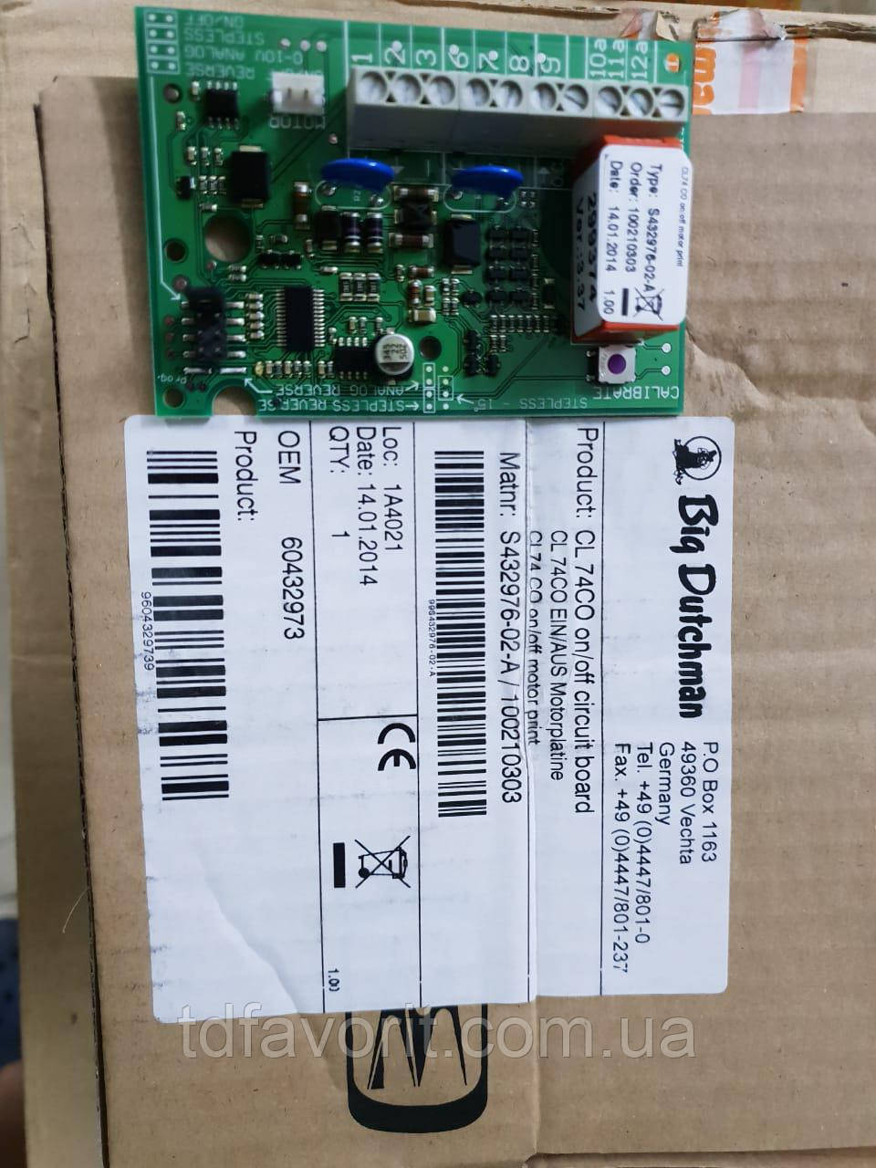 Плата управления сервоприводом CL 74 Big Dutchman 60-43-2953: продажа ...