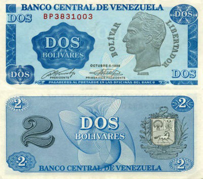 Венесуела / Venezuela 2 bolivares 1989 P 69 UNC