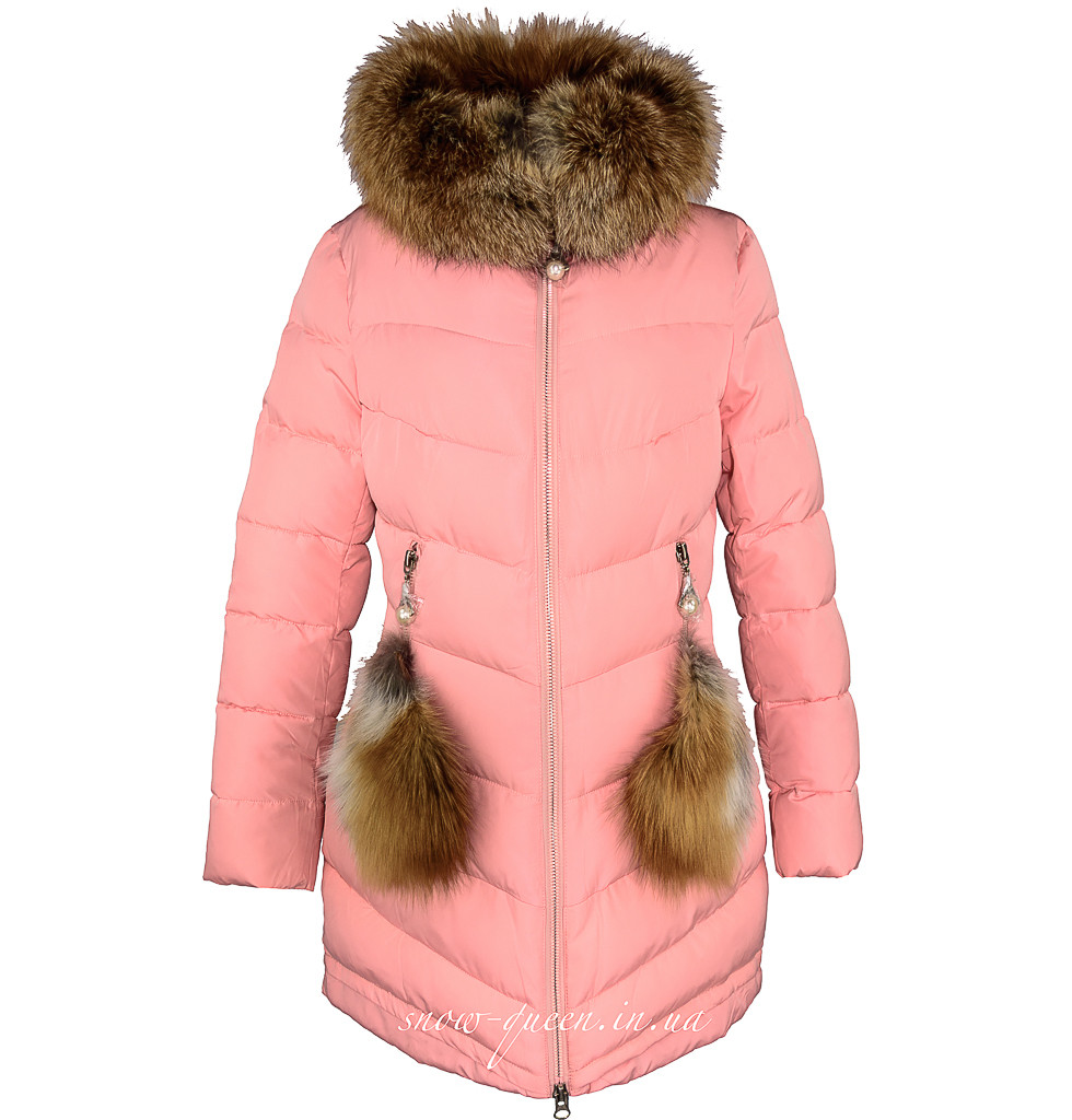 Жіночий пуховик з натуральним хутром QARLEVAR , фото 1