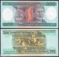 Бразилія/Brazil 200 Cruzeiros (1984) Pick199b UNC