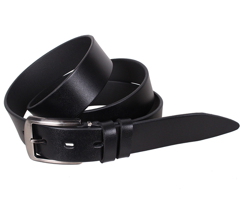 Чоловічий ремінь з натуральної шкіри під штани L402-199 чорний, фото 1