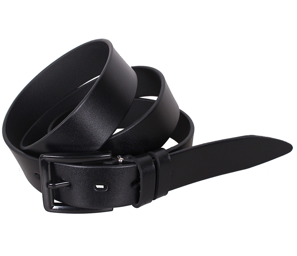 Чоловічий ремінь з натуральної шкіри під штани L403-199 чорний, фото 1