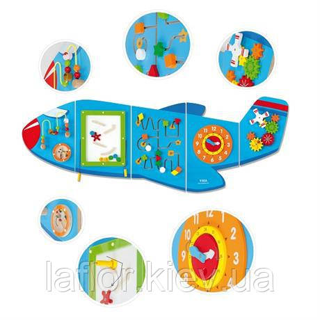 Дитячий настінний бізіборд Viga Toys Літак, фото 1