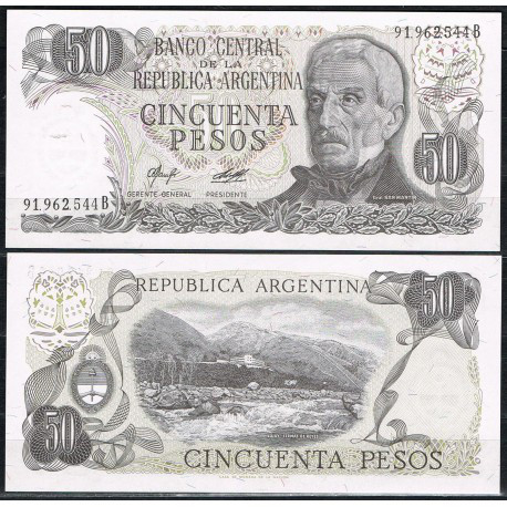 Аргентина / Argentina 50 Pesos 1976-78 Pick301 UNC