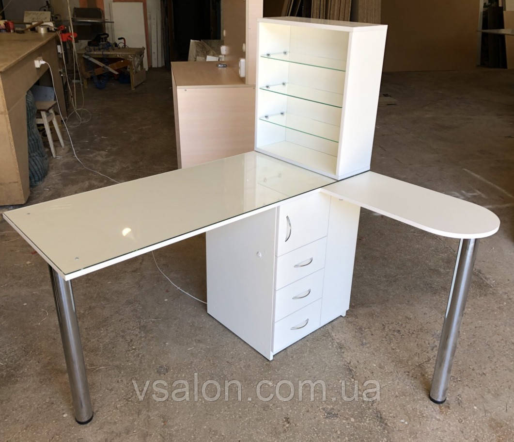 Кутовий манікюрний стіл з УФ лампою V240