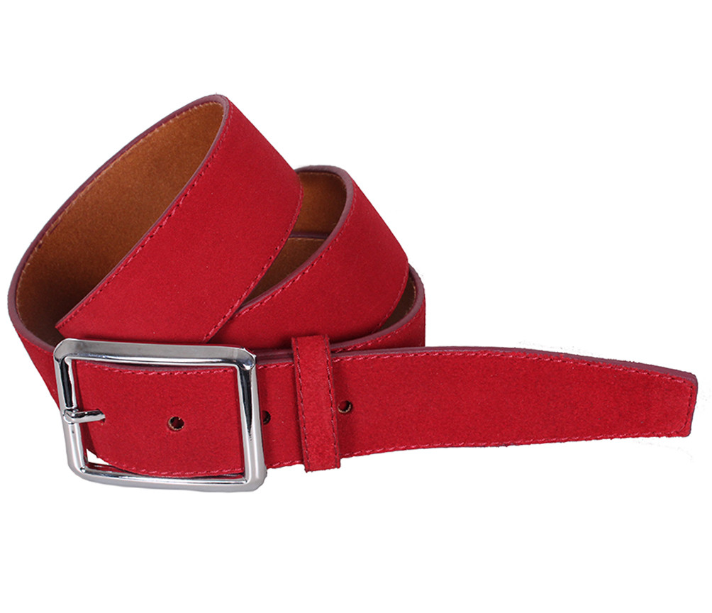 Чоловічий ремінь з натуральної шкіри під джинси Z509-199 червоний, фото 1