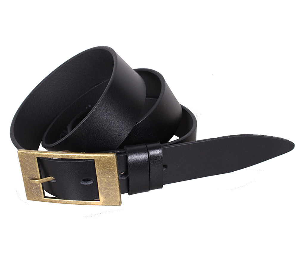 Чоловічий ремінь з натуральної шкіри під джинси LL39-193 Чорний, фото 1