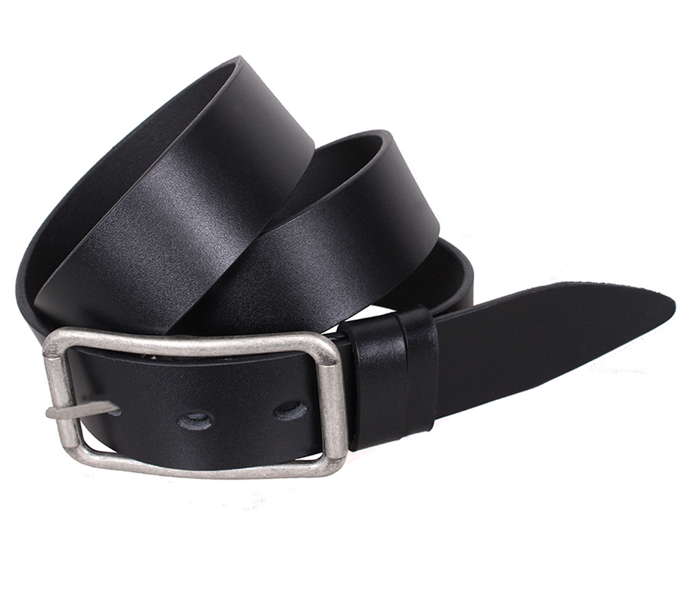 Чоловічий ремінь з натуральної шкіри під джинси LL41-193 Чорний, фото 1