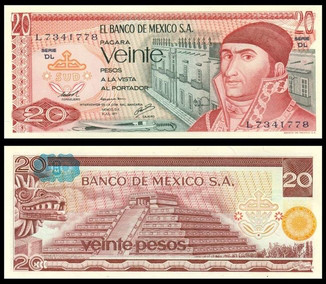 Мексика / Mexico 20 Pesos 1977 Pick 64d UNC