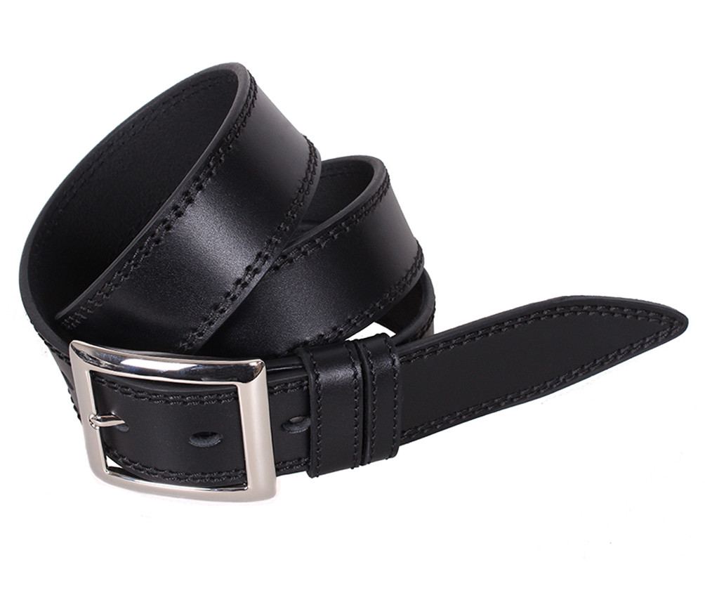 Чоловічий ремінь з натуральної шкіри під джинси LL601-199 Чорний, фото 1