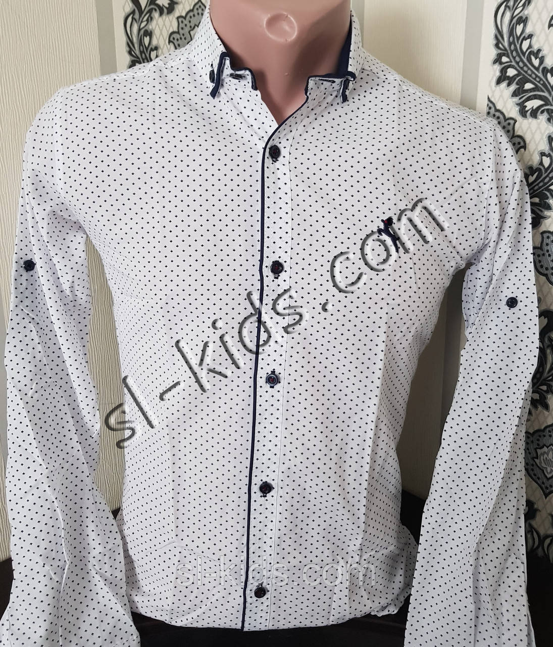 Стильна сорочка для хлопчика 11-15 років (розн) (біла 01) (пр. Туреччина)