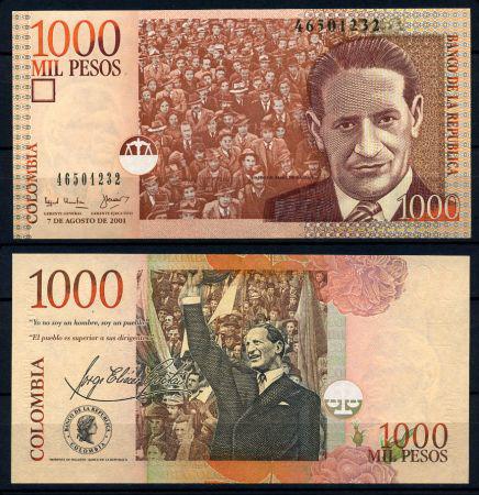 Колумбія 1000 песо 2001 UNC