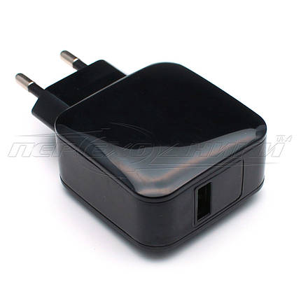 Мережевий зарядний пристрій USB 5V, 2.4 A, чорний, фото 2