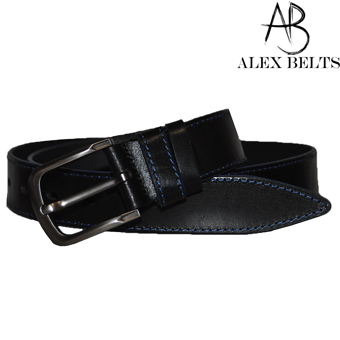 Ремінь чоловічий джинсовий (чорний), шкіра 40 мм - купити оптом в Одесі