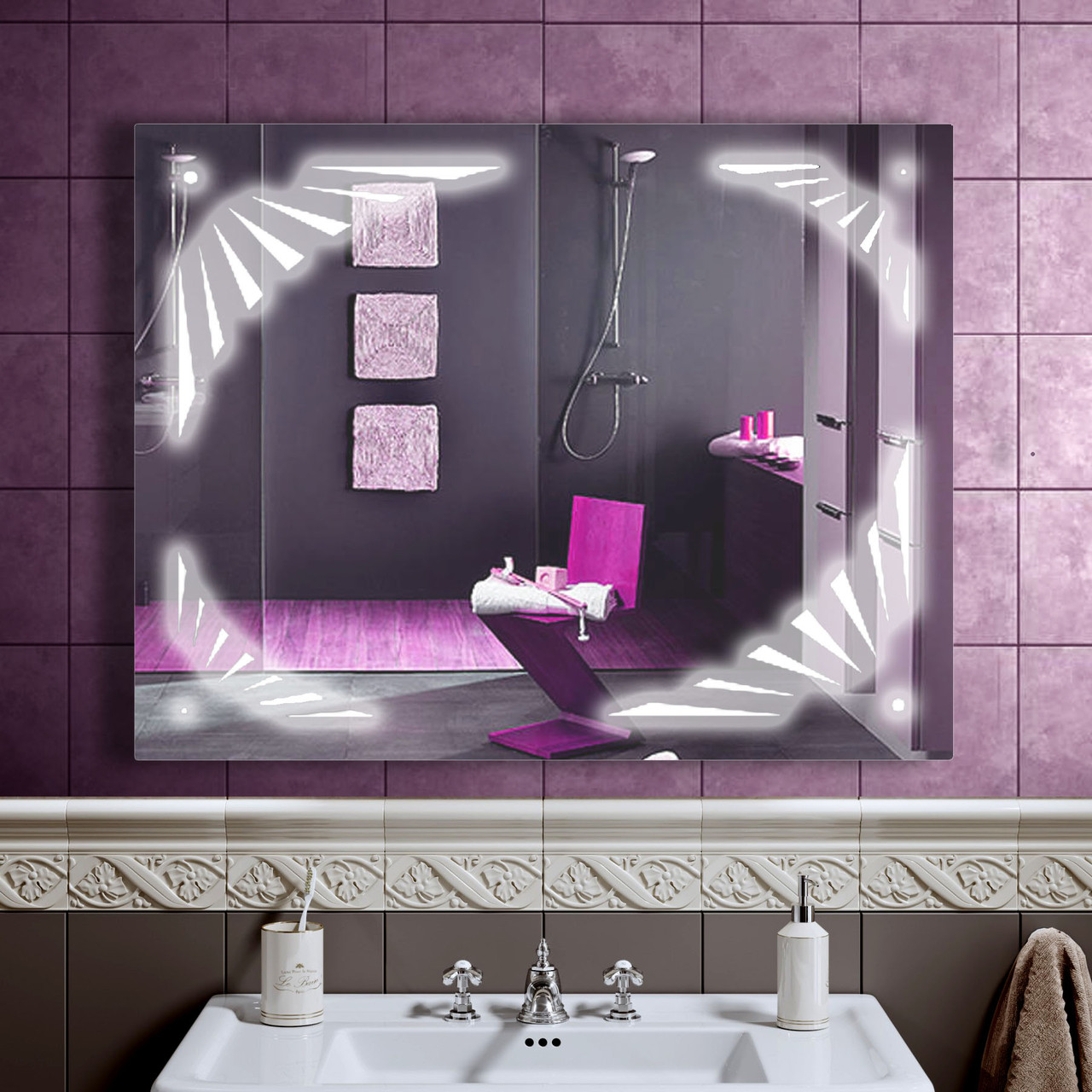 LED дзеркало у ванну зі світлодіодним підсвічуванням DV 7544 900х700 мм.