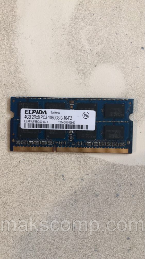Пам'ять ELPIDA 4Gb So-DIMM PC3-10600S DDR3-1333 1.5v EBJ41UF8BCS0