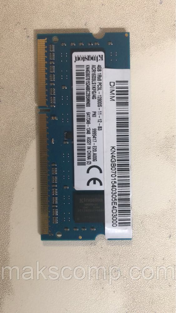 Пам'ять Kingston 4Gb So-DIMM PC3L-12800S DDR3-1600 1.35 v (ACR16D3LS1KFG/4G)