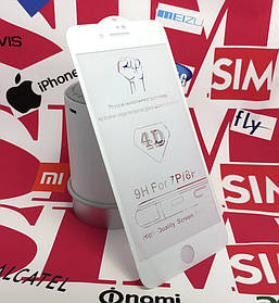 IPhone 7 Plus, 8 Plus захисне скло на телефон протиударне 5D full glue White, біле