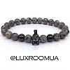 Чоловічий браслет із натуральних каменів, кам'яний браслет, чорний браслет Knight, фото 2