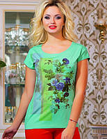 Женская футболка с цветочным рисунком (0759-0760 svt)