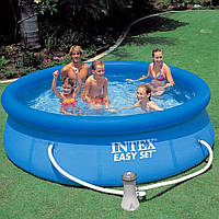 Детский надувной бассейн Intex (28108) размер 244*61 см с фильтр-насосом и ручной насос 30см