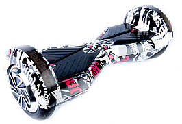 Smart balance wheel Трансформер 8" ховерборд, гіроскутер черепа чорні з застосунком Tao-Tao App