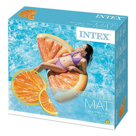 Матрас надувной Intex Апельсин (Orange Slice) арт.58763. Отлично подходит для отдыха на море, в бассейне - фото 3 - id-p720733021