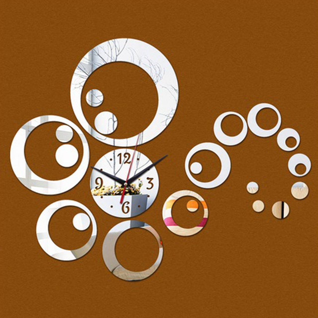 

Настенные 3D часы с зеркальным эффектом "Infinity" - 3Д часы наклейка, необычные часы стикеры 50х60 см, Серебристый