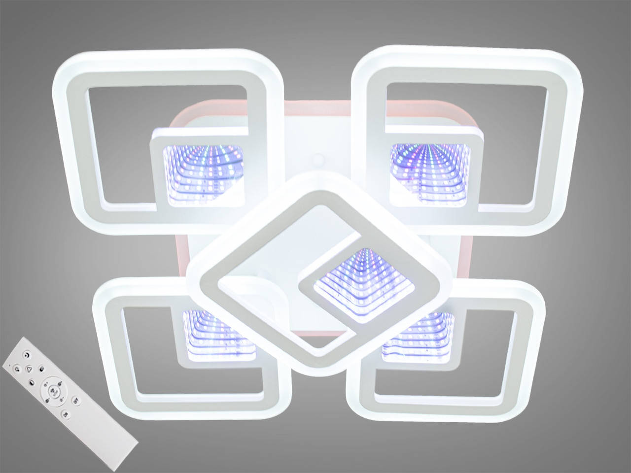 

Потолочная LED-люстра с 3d эффектом, 95W MX2720-4+1SWHLED3COLDIM