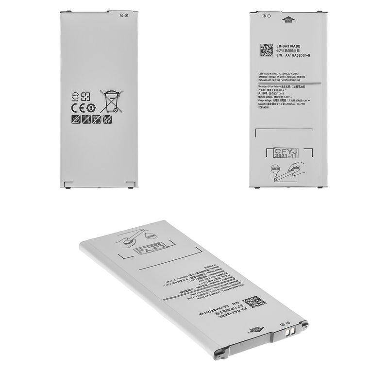 

Акумулятор EB-BA510ABE для Samsung A510 Galaxy A5 (2016), A510F Galaxy A5 (2016), Li-ion, 3,85 B, 2900 мАг,