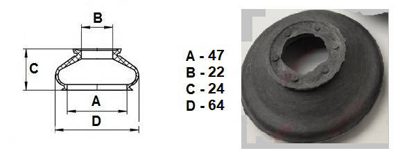 

Пыльник шаровой опоры (22*47*24)