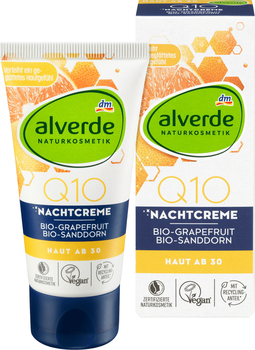 

Органический, ночной крем для лица alverde NATURKOSMETIK Q10, 50 ml.
