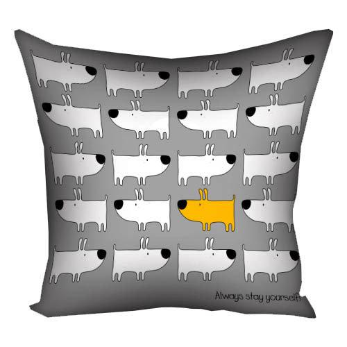 Подушка габардинова з принтом Always stay youself! 40x40 (4P_DOG046)
